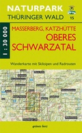 Abbildung von: Wanderkarte Masserberg, Katzhütte, Oberes Schwarzatal - grünes herz