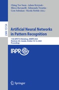 Cover: Artificial Neural Networks in Pattern Recognition - Springer