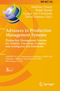 Cover: Advances in Production Management Systems. Production Management Systems for Volatile, Uncertain, Complex, and Ambiguous Environments - Springer