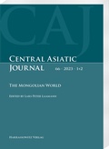 Cover: Central Asiatic Journal 66 (2023) 1+2 - Harrassowitz Verlag