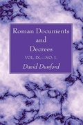 Cover: Roman Documents and Decrees, Volume IX - No. 1 - Wipf and Stock Publishers