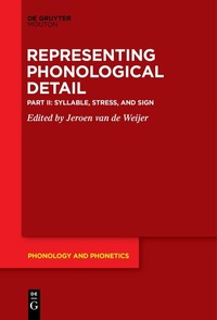 Enlarge image Cover: Syllable, Stress, and Sign - De Gruyter Mouton