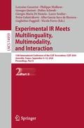 Cover: Experimental IR Meets Multilinguality, Multimodality, and Interaction - Springer