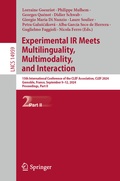 Cover: Experimental IR Meets Multilinguality, Multimodality, and Interaction - Springer
