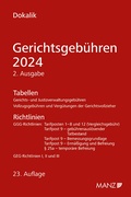 Bild: Gerichtsgeb&uuml;hren 2024 Tabellen und Richtlinien - Manz