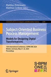 Enlarge image Cover: Subject-Oriented Business Process Management. Models for Designing Digital Transformations - Springer