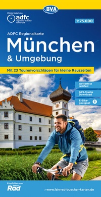 Abbildung von: ADFC-Regionalkarte München und Umgebung, 1:75.000, mit Tagestourenvorschlägen, reiß- und wetterfest, E-Bike-geeignet, GPS-Tracks Download - BVA BikeMedia