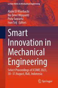 Enlarge image Cover: Smart Innovation in Mechanical Engineering - Springer