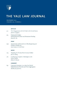 Abbildung von: Yale Law Journal: Volume 122, Number 3 - December 2012 - quidpro