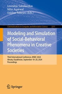Enlarge image Cover: Modeling and Simulation of Social-Behavioral Phenomena in Creative Societies - Springer