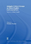 Cover: Ashgate Critical Essays on Early English Lexicographers - Routledge