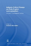 Cover: Ashgate Critical Essays on Early English Lexicographers - Routledge