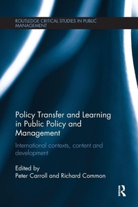Enlarge image Cover: Policy Transfer and Learning in Public Policy and Management - Routledge