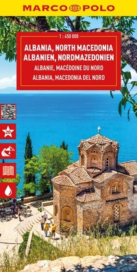 Abbildung von: MARCO POLO Reisekarte Albanien, Nordmazedonien 1:450.000 - MARCO POLO ein Imprint von MAIRDUMONT