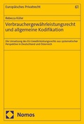 Abbildung von: Verbrauchergewährleistungsrecht und allgemeine Kodifikation - Nomos