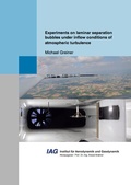 Cover: Experiments on laminar separation bubbles under inflow conditions of atmospheric turbulence - Dr. Hut