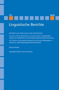 Abbildung von: Linguistische Berichte Heft 279 - Buske, H