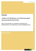 Cover: Analyse der Wirkung von Stellenanzeigen auf potenzielle Bewerber - GRIN Verlag