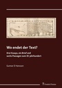 Cover: Wo endet der Text? - Frank & Timme
