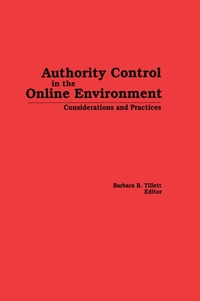Enlarge image Cover: Authority Control in the Online Environment - CRC Press