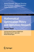 Bild: Mathematical Optimization Theory and Operations Research: Recent Trends - Springer
