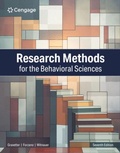Cover: Research Methods for the Behavioral Sciences - Wadsworth Publishing Co Inc