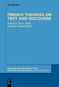 Abbildung von: French theories on text and discourse - De Gruyter