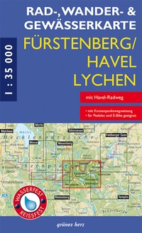 Abbildung von: Rad-, Wander- und Gewässerkarte Fürstenberg/Havel, Lychen - grünes herz