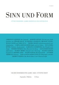 Enlarge image Cover: Sinn und Form 5/2024 - SINN und FORM
