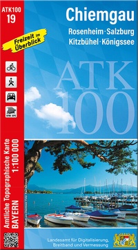 Abbildung von: ATK100-19 Chiemgau (Amtliche Topographische Karte 1:100000) - Landesamt für Digitalisierung, Breitband und Vermessung, Bayern