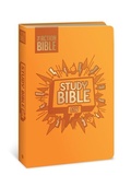 Cover: The Action Bible Study Bible ESV, Leathersoft, Orange, Full Color - David C Cook Publishing Company