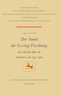 Cover: Der Stand der Lessing-Forschung - J.B. Metzler