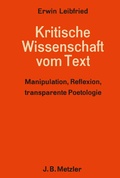 Cover: Kritische Wissenschaft vom Text - J.B. Metzler