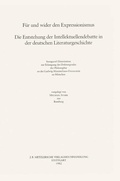 Cover: F&uuml;r und Wider den Expressionismus - J.B. Metzler
