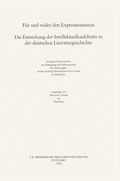 Cover: F&uuml;r und Wider den Expressionismus - J.B. Metzler