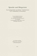 Cover: Sprache und B&uuml;rgertum - J.B. Metzler