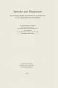 Cover: Sprache und B&uuml;rgertum - J.B. Metzler