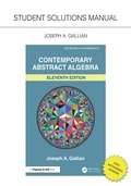 Cover: Student Solutions Manual for Gallian's Contemporary Abstract Algebra - Chapman and Hall