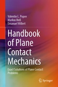 Cover: Handbook of Plane Contact Mechanics - Springer