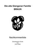 Cover: Die alte Giengener Familie BRAUN - epubli