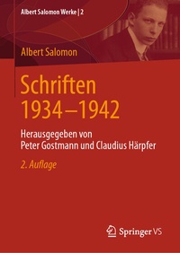 Abbildung von: Schriften 1934 - 1942 - Springer VS
