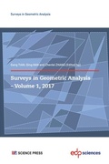 Cover: Surveys in Geometric Analysis - Volume 1, 2017 - EDP sciences