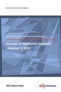Cover: Surveys in Geometric Analysis - Volume 3, 2019 - EDP sciences