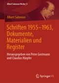 Cover: Schriften 1955-1963, Dokumente, Materialien und Register - Springer VS