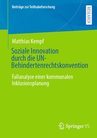 Abbildung von: Soziale Innovation durch die UN-Behindertenrechtskonvention - Springer VS