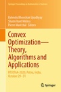 Cover: Convex Optimization-Theory, Algorithms and Applications - Springer