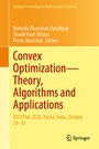 Cover: Convex Optimization-Theory, Algorithms and Applications - Springer
