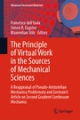 Cover: The Principle of Virtual Work in the Sources of Mechanical Sciences - Springer