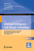 Cover: Artificial Intelligence and Speech Technology - Springer