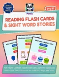 Cover: Reading Flash Cards & Sight Word Stories for Pre-K: Fun Young Learner Vocabulary List & Activity Workbook | Interactive Comprehension for Toddlers, Boys, and Girls - Polymath Panda